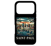 Saint Paul Minnesota Rétro Vintage Skyline River Bridge City Coque pour iPhone 17 Pro