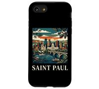Saint Paul Minnesota Rétro Vintage Skyline River Bridge City Coque pour iPhone SE (2020) / 7/8