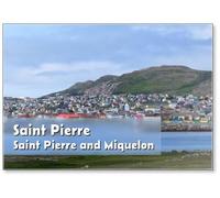 Saint Pierre City Panorama, Vue de l'Ile Aux Marin Passé L'entrée du Port Vers La Ville de Saint Pierre, Saint Pierre et Miquelon, Aimant de Réfrigérateur
