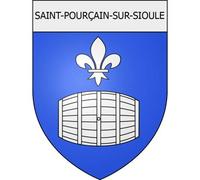 Saint-Pourçain-sur-Sioule ville Stickers blason autocollant adhésif - Taille : 4 cm