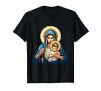 Saint Rosaire Vierge Marie Bébé Jésus Chapelet Catholique Mysteries T-Shirt