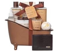 Saint Roy Kit de spa 9 pièces pour cadeau d'anniversaire pour homme avec arômes de cèdre et de bergamote Ensemble de bain et cadeau de douche Panier cadeau pour homme K