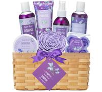 Saint Roy - Panier cadeau pour femme, 11 pièces de luxe parfumé floral pour le bain et le corps, kit cadeau spa à la maison avec bulles