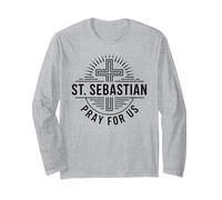 Saint Sébastien Pray for Us Catholic Patron Saint of Athlètes Manche Longue