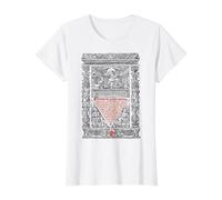 Saint Thomas d'Aquin Traditionnel Latin Vintage Catholique T-Shirt Graphique avec Valeur, Femme, Blanc, XS