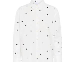 Saint Tropez - Chemise Blanche à Motif Cœur - Femme - Blouses et Chemises - Blanc - Taille: 36 FR