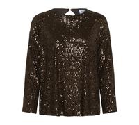 Saint Tropez - Chemisier à sequins R-Neck en Mulch - Femme - Blouses et Chemises - Brun - Taille: 40 FR