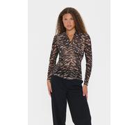 SAINT TROPEZ Chemisier 'Migga' marron / noir, Taille XL