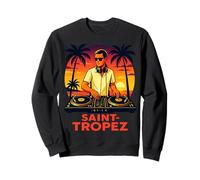 Saint Tropez DJ Soirée Plage Palme Coucher Soleil Riviera Sweatshirt