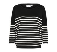 Saint Tropez, Femme, Pulls, Noir, Taille: 36 FR Pull à Rayures Col Rond