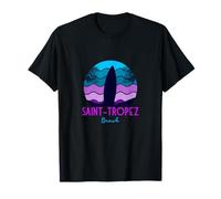 Saint Tropez France Surfer 70s 80s 90s Années - Rétro T-Shirt