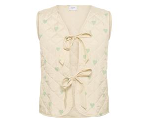 SAINT TROPEZ Gilet 'EvittaSZ ' beige / vert, Taille XS
