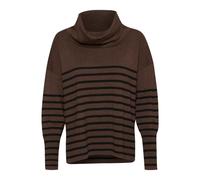 Saint Tropez - Pull à col roulé à rayures foncées - Femme - Pulls - Brun - Taille: 38 FR