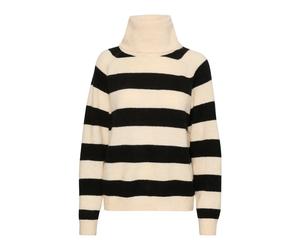 Saint Tropez - Pull à col roulé à rayures Ice Black - Femme - Pulls - Multicolore - Taille: 38 FR