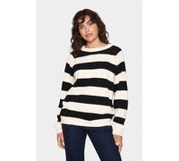 SAINT TROPEZ Pull-over 'Garbie' beige / noir, Taille L