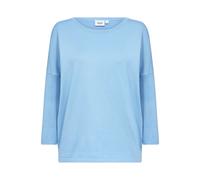 Saint Tropez, Femme, Pulls, Bleu, Taille: 44 FR Pull Bleu à Col Rond