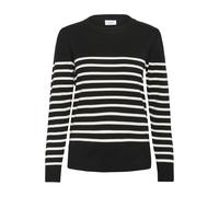 SAINT TROPEZ Pull-over 'Mila' noir / blanc, Taille L