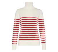 SAINT TROPEZ Pull-over 'Mila' rouge clair / blanc, Taille S
