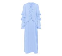 Saint Tropez - Robe Bleu Chambray avec Volants - Femme - Robes - Bleu - Taille: 42 FR