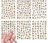 Saint-Valentin Ange Nail Art Stickers 6 Feuilles Autocollants Autocollants pour Ongles Coeur Design Manucure Conseils Décor D’Ongles pour Femmes