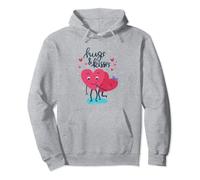 Saint Valentin coeur amour baiser câlin couple cadeau Sweat à Capuche