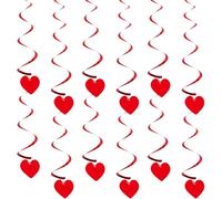 Saint Valentin Decoration, 12 Pièces St Valentine Coeur Guirlande, Coeur Decoration, St-Valentin Romantique Déco, Suspendu Swirl Déco, pour la Saint Valentine, Anniversaire, Anniversaire de Mariage