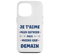 Saint Valentin Je t'aime Plus qu'hier Amour Je t'aime Coque pour iPhone 13 Pro