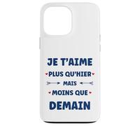 Saint Valentin Je t'aime Plus qu'hier Amour Je t'aime Coque pour iPhone 13 Pro Max