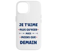 Saint Valentin Je t'aime Plus qu'hier Amour Je t'aime Coque pour iPhone 14