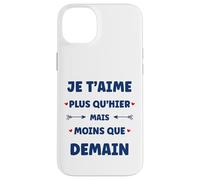 Saint Valentin Je t'aime Plus qu'hier Amour Je t'aime Coque pour iPhone 14 Plus