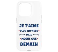 Saint Valentin Je t'aime Plus qu'hier Amour Je t'aime Coque pour iPhone 15 Pro