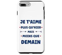 Saint Valentin Je t'aime Plus qu'hier Amour Je t'aime Coque pour iPhone 7 Plus/8 Plus