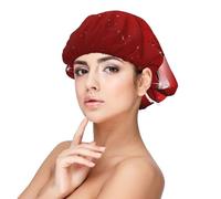Saint-Valentin Paillettes Amour Coeurs Imprimés,Bonnet de nuit en satin pour adulte - Bonnet de nuit élastique pour femme, couvre-cheveux de nuit