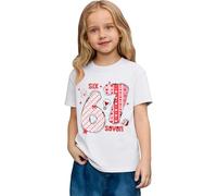 Saint Valentin - Romance Filles Mode Décontracté Top à Manches Courtes Imprimé Graphique Coupe Ample T-shirt de Jeu Confortable pour Enfants, Blanc., 6-7 ans