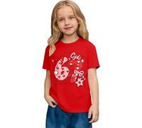 Saint Valentin - Romance Filles Mode Décontracté Top à Manches Courtes Imprimé Graphique Coupe Ample T-shirt de Jeu Confortable pour Enfants, rouge, 6-7 ans