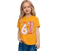 Saint Valentin - Romance Filles Mode Décontracté Top à Manches Courtes Imprimé Graphique Coupe Ample T-shirt de Jeu Confortable pour Enfants, jaune, 6-7 ans
