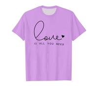 Saint Valentin - Romance tout-petit garçon fille Saint-Valentin manches courtes lettre imprimé t-shirt tops vêtements, lilas, 6-7 ans