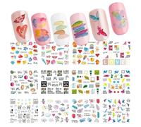 Saint Valentin Stickers Ongles, Autocollants Ongles, Stickers Ongles Saint Valentin, Autocollant Ongle Coeur, Nail Art Stickers, Design Stickers Ongles, pour Bricolage Autocollant à Ongles (Couleur B)