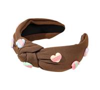 Saint-Valentin tissu bandeau pour fille doux coeur charme cerceau tenue décontracté bandeau femmes noué bandeau cheveux ornement