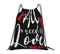 Saint-Valentin ! Tout Ce Dont Vous Avez Besoin, Ce Sont Des Cœurs D'Amour. Unisexe Sac À Cordon Grand Sac À Dos À Cordon Léger Sacs De Sport Pour Gymnastique Natation Voyage