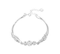 Saint Valentin, trois vies, trois générations, bracelet de perles, léger, luxueux, polyvalent, fait à la main, chaînes en argent cuivré pour la fabrication de bijoux, taille unique, Cuivre, Pas de