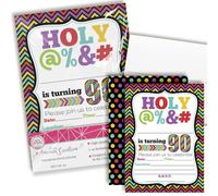 Sainte @% 90ème anniversaire invitations, 20 Funny 12,7 x 17,8 cm Remplir en cartes avec 20 enveloppes blanches pour Milestone anniversaires par Amandacreation