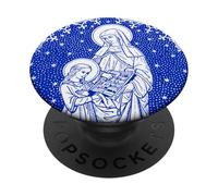 Sainte Anne Marie patronne des Enfants mères catholiques PopSockets PopGrip Adhésif