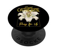Sainte Catherine de Sienne Lily Pureté Saints catholiques PopSockets PopGrip Adhésif
