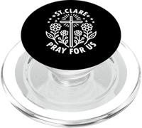 Sainte Claire Prie for Us Catholic Saint Floral PopSockets PopGrip pour MagSafe