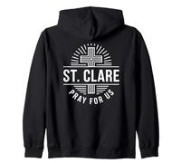 Sainte Claire Prière pour Nous Patron catholique Sainte Croix Prière Sweat à Capuche