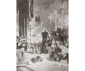 Sainte Élisabeth de Hongrie alias Sainte Élisabeth de Thuringe ou Sainte Élisabeth de Thuringe 1207 - 1231. Princesse hongroise et épouse du landgrave Louis IV de Thuringe. Le « couronnement » du