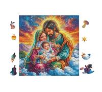 Sainte Famille avec des Roses 100 Pieces Casse-tête Amateur d'art en Voitureton Haute Qualité Difficile Niveau Expert Décoration Murale Cadeau Fête des Mères Haute Qualité 28x28cm