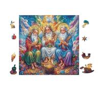 Sainte Famille avec des Roses 100 Pièces Puzzle Expert Confirmé en Voitureton Rigide Haute Densité Très Difficile Motif Complexe Décoration Murale Cadeau Premium 28x28cm