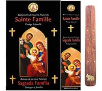 Sainte Famille, bâtons d'encens religieux de 15 g Fragances & Sens non toxiques, pas de travail des enfants + porte-encens (3 boîtes de 15 g)